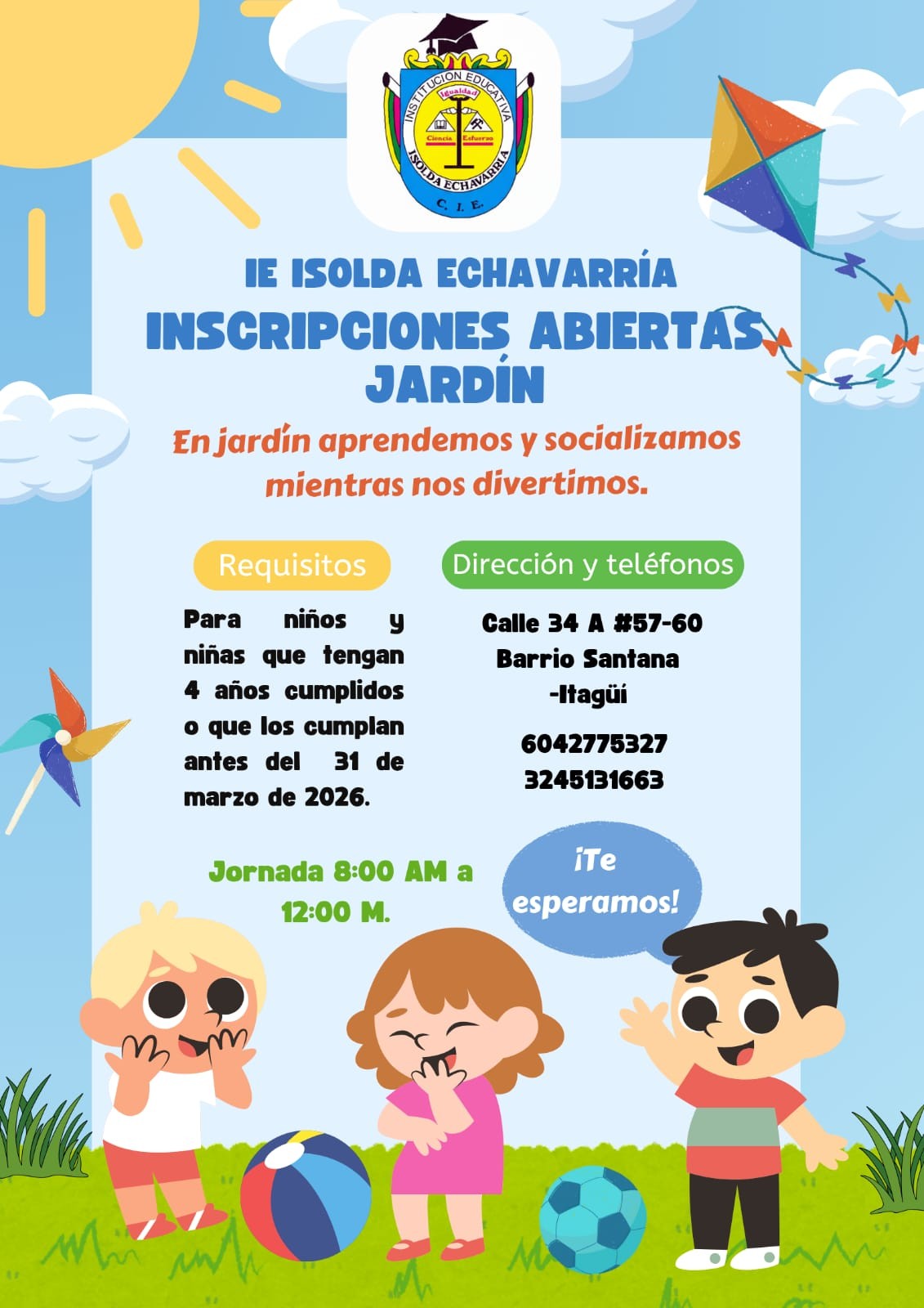 Inscripciones abiertas Jardín